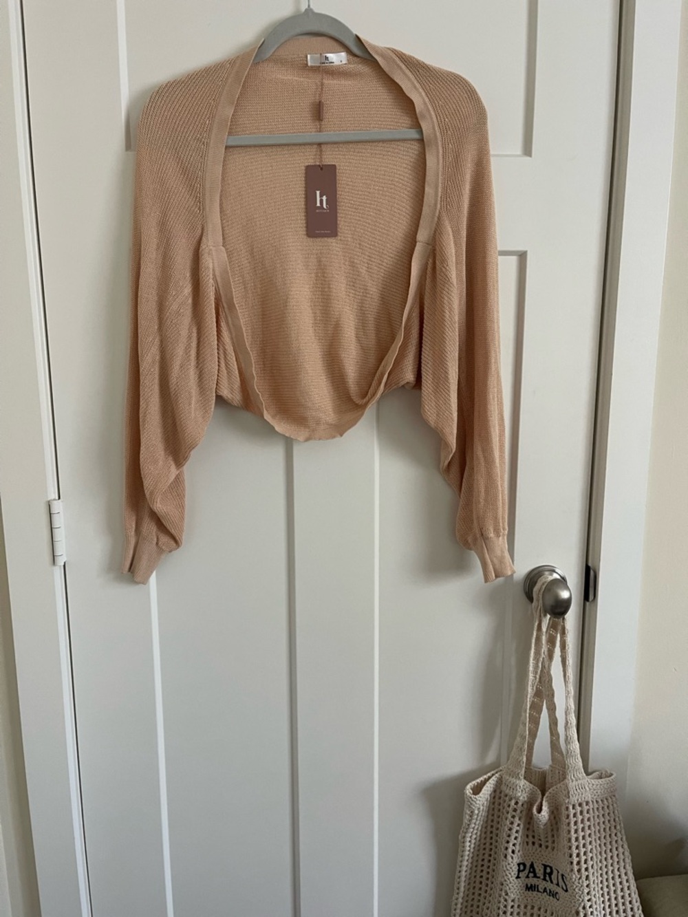 lt Open-Front Cropped Cardigan - Beige